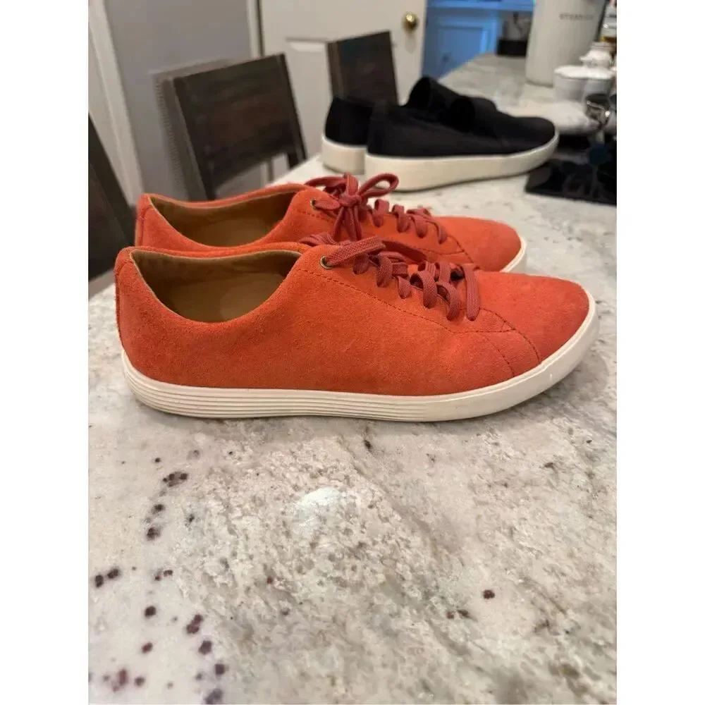 Cole Haan Grand 0.S Orange Suede Sneakers sz 10-1/2